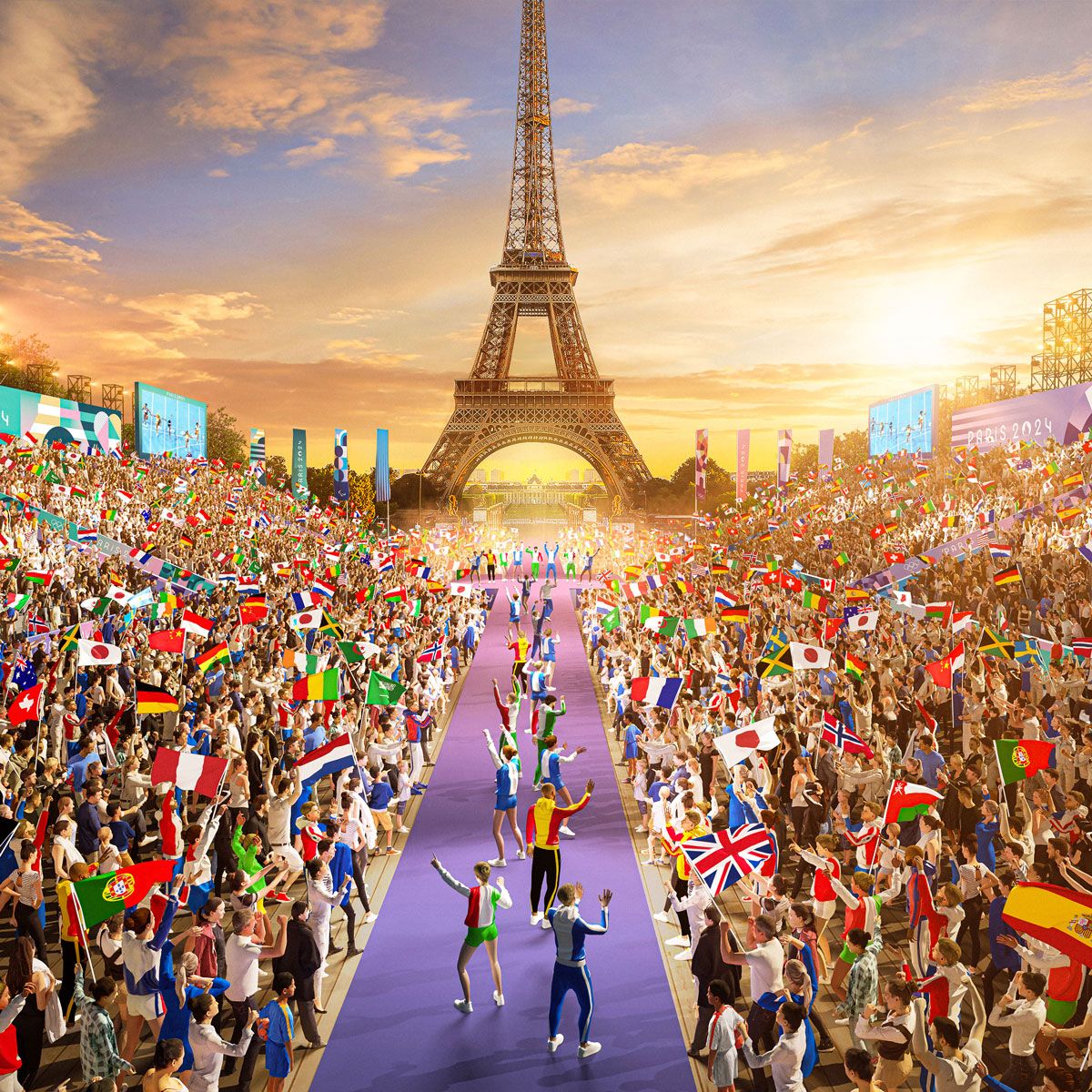 Célébration des athlètes au Jeux Olympiques de Paris