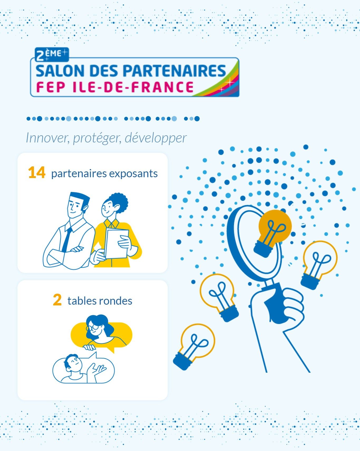 2ème Salon des partenaires FEP Île-de-France : 14 partenaires exposants, 2 tables rondes